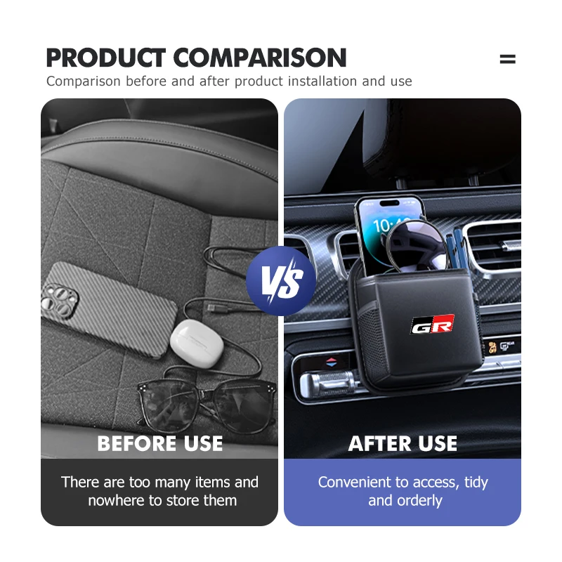 Storage Box Car Sundries Storage Bag Hanging Sundries Key Box For Toyota GR Sport Gazoo Racing Yaris 86 Corolla Hilux Supra view 2