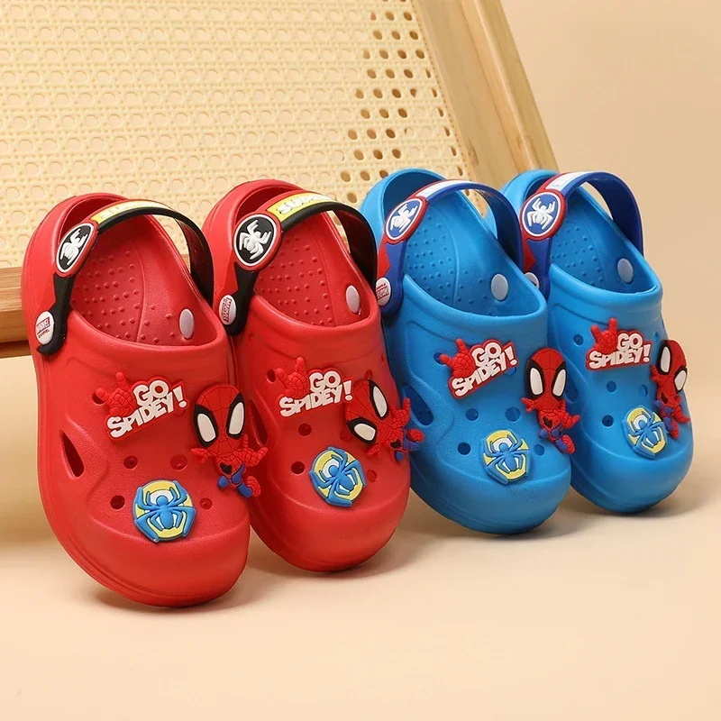 Disney Spider-Man Cave Shoes Kids Boys Girls Outdoor Beach Shoes Baby Anti Slip Cartoon Wrap-toe slippers