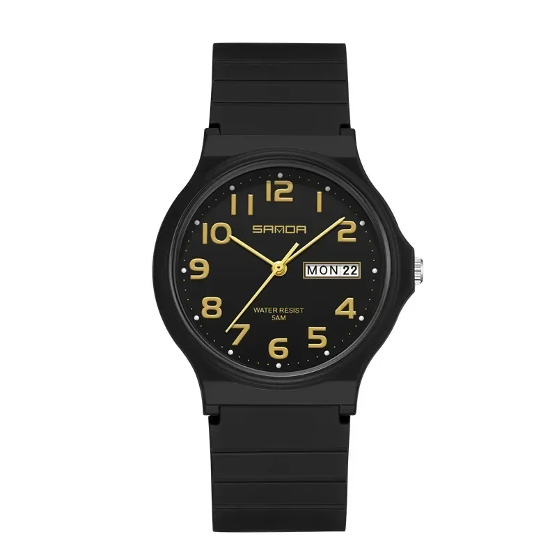 Reloj SANDA para amantes de la moda para hombres y mujeres, relojes de cuarzo elegantes, reloj de pulsera a juego a prueba de golpes y agua, escuela para niños y niñas C6060