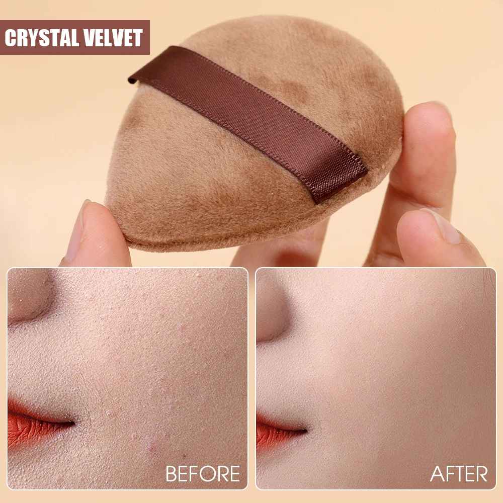 1-12szt Crystal Velvet Powder Puff Triangle Velvet Mini Face Makeup Sponge Cosmetics Washable Cosmetics Puff Soft Makeup Tools