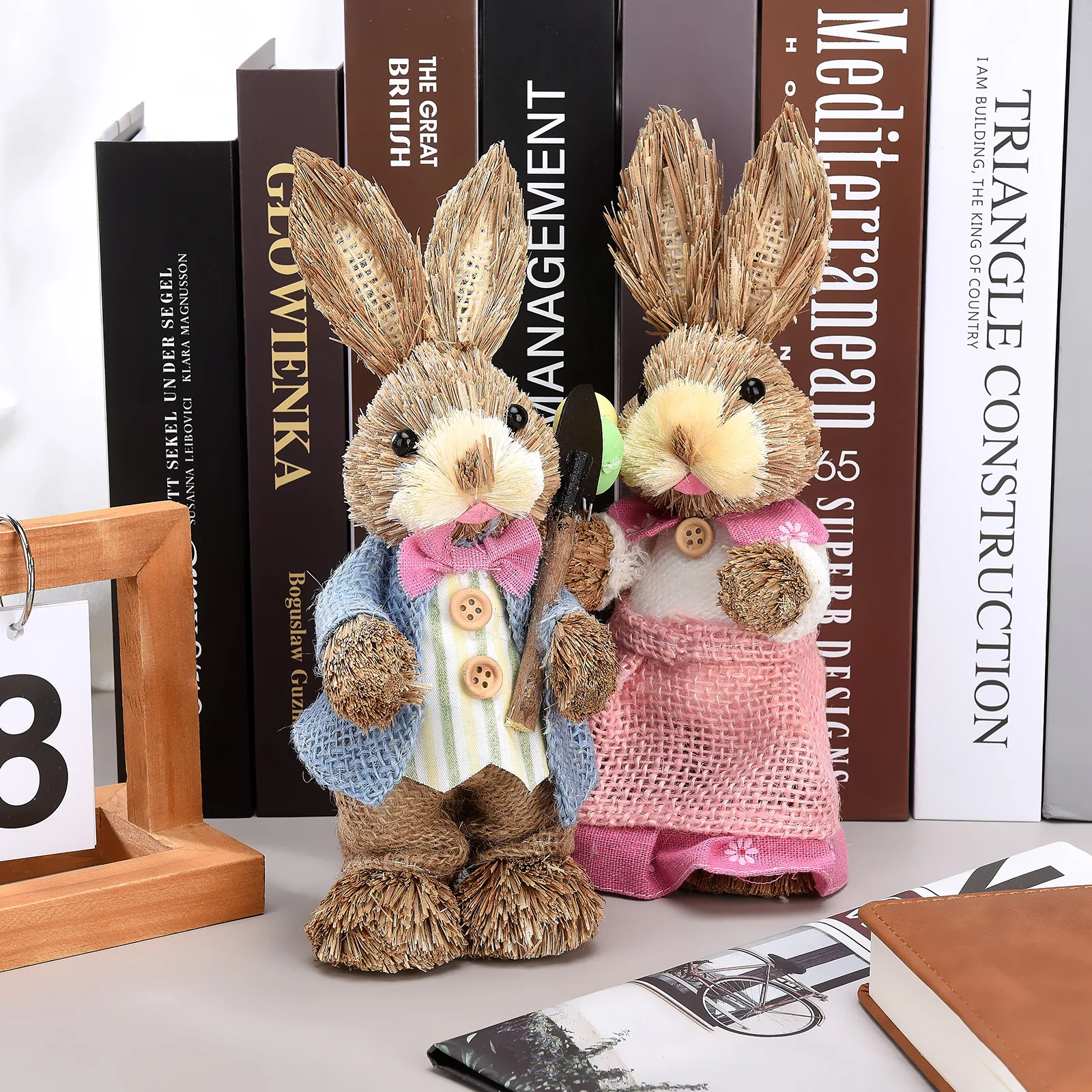 Easter Decorations Rabbits Bunny Animal Model 2pcs Easter Party Supplies Ornaments