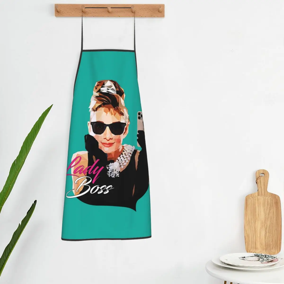 Hepburn Audrey Hepburn Aprons Chef Cooking Cuisine Tablier Bib Kitchen Cleaning Pinafore for Women Men Painting