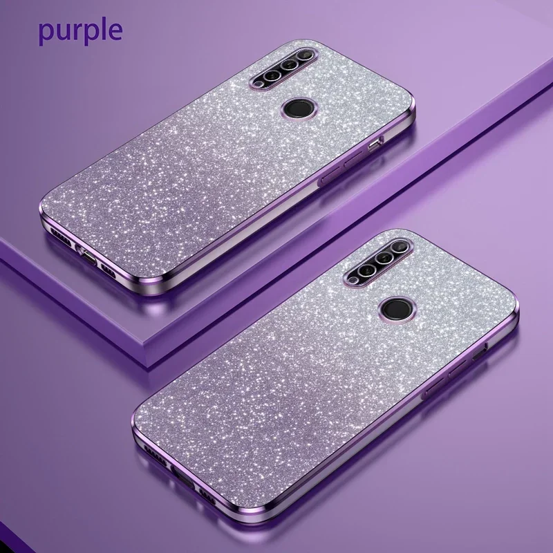 For Honor 9X Case Honor 9X Premium Phone Case STK-LX1 Luxury Gradient Glitter Plating Silicone Back Cover Funda