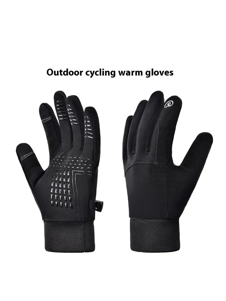 AliExpress NONE Thermal Touchscreen Cycling Gloves Windproof  Water-Resistant Winter Bike Gloves with Anti-Slip Grip