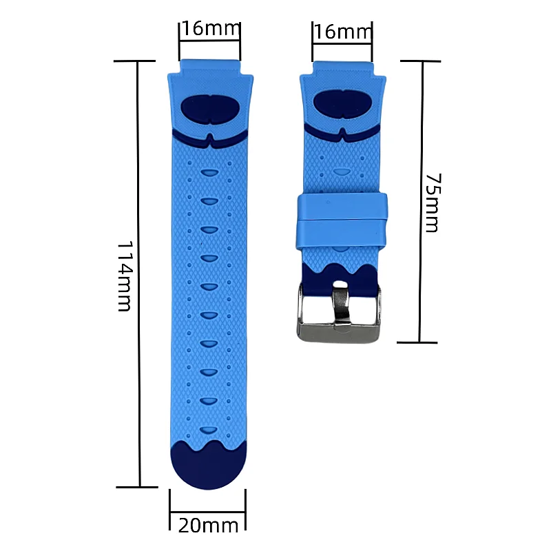 16mm Kinder Smart Sport Uhr Band Silikon Armband Einstellbare Armbanduhr Ersatz Armband Wasserdichte Kinder Uhrenarmbänder – Detail 9
