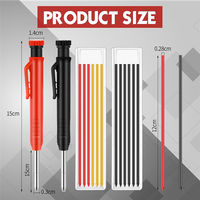 J1UL1N Construction Quality 2.8Mm Mechanical Carpenter Pencil Set-8 Pack Including 48 Refillable Nibs, Longlasting Deep Hole Mar