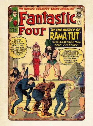 shop home accents 1960s fantastic four  comics  metal tin sign