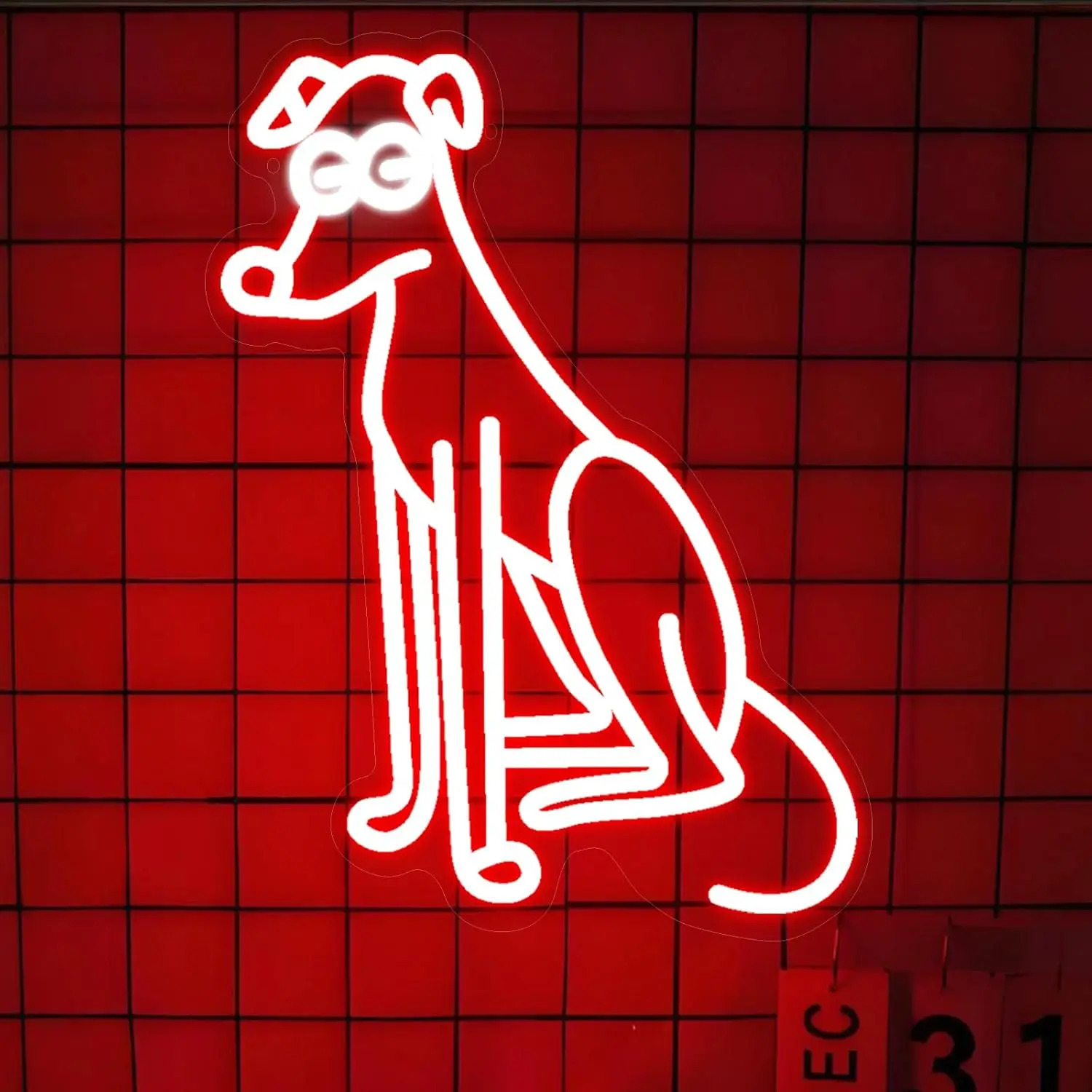 

Thin Dog Neon Signs Red Neon Lights for Dog Lover LED Dimmable for Pet Club Store Party Bedroom Living Room Home Shop Wall Decor