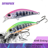 Sinking Minnow Fishing Lure 48mm 4g 3D Eyes Crankbait wobbler Artificial Plastic Hard Bait for Sea Fishing Tackle Pesca