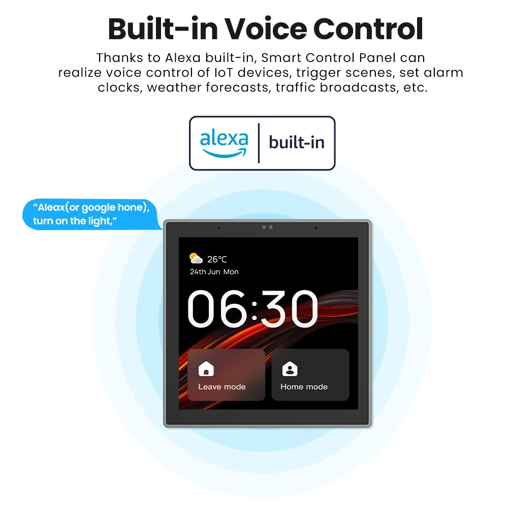 AVATTO Smart 4 Inch Multi-functional Control Panel,Tuya Touch Screen Switch Control Smart Home Central Panel with Smart Life App