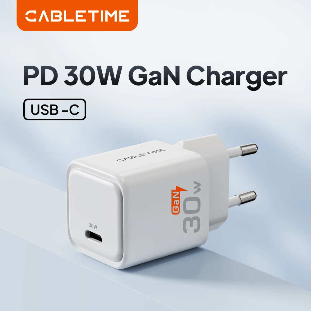 CABLETIME 30 W GaN Ladegerät PD Ladegerät QC 3,0 Schnelle USB Typ C Aufladen Für iPhone 15 14 13 PD 3,0 Telefon iPad Huawei Ladegerät