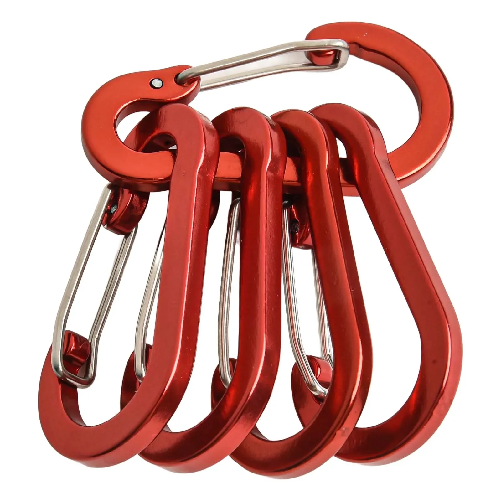 5pcs Aluminum Carabiner Carabiner Clips Outdoor Camping Keyring Snap Hook Water Bottle Buckle D-ring Buckle Keychain Clip