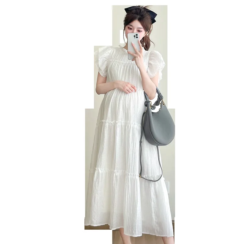 2025 新しいマタニティ服夏の韓国語バージョンファッショナブルな気質ルーズで痩身ドレス