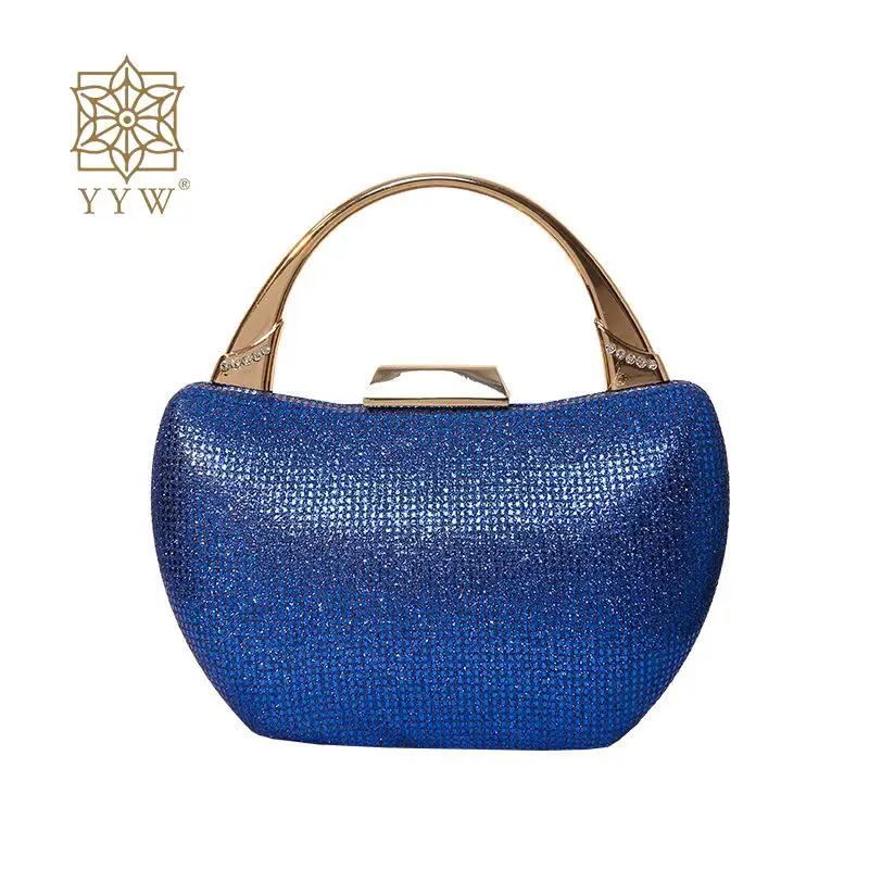 

Sequin Royal Blue Evening Bags Luxury Purses Clutch For Women Wedding Party Top Handle Handbag Ladies Sparkly Rhinestone Clutch