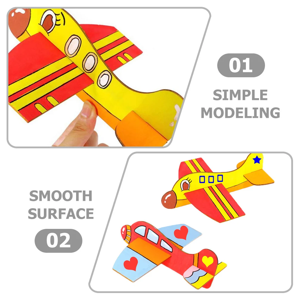 

5Pcs DIY Wooden Airplane Kits Unpainted Aircraft for Children Imagination and Parent-Child Bonding Wood Airplane Kits