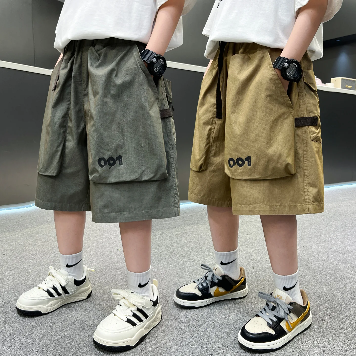 New Arrival Summer Cool Boys Multi-pocket Cargo Shorts Kids Thin Loose Casual Capris Fashion Streetwear for Teenagers Childen