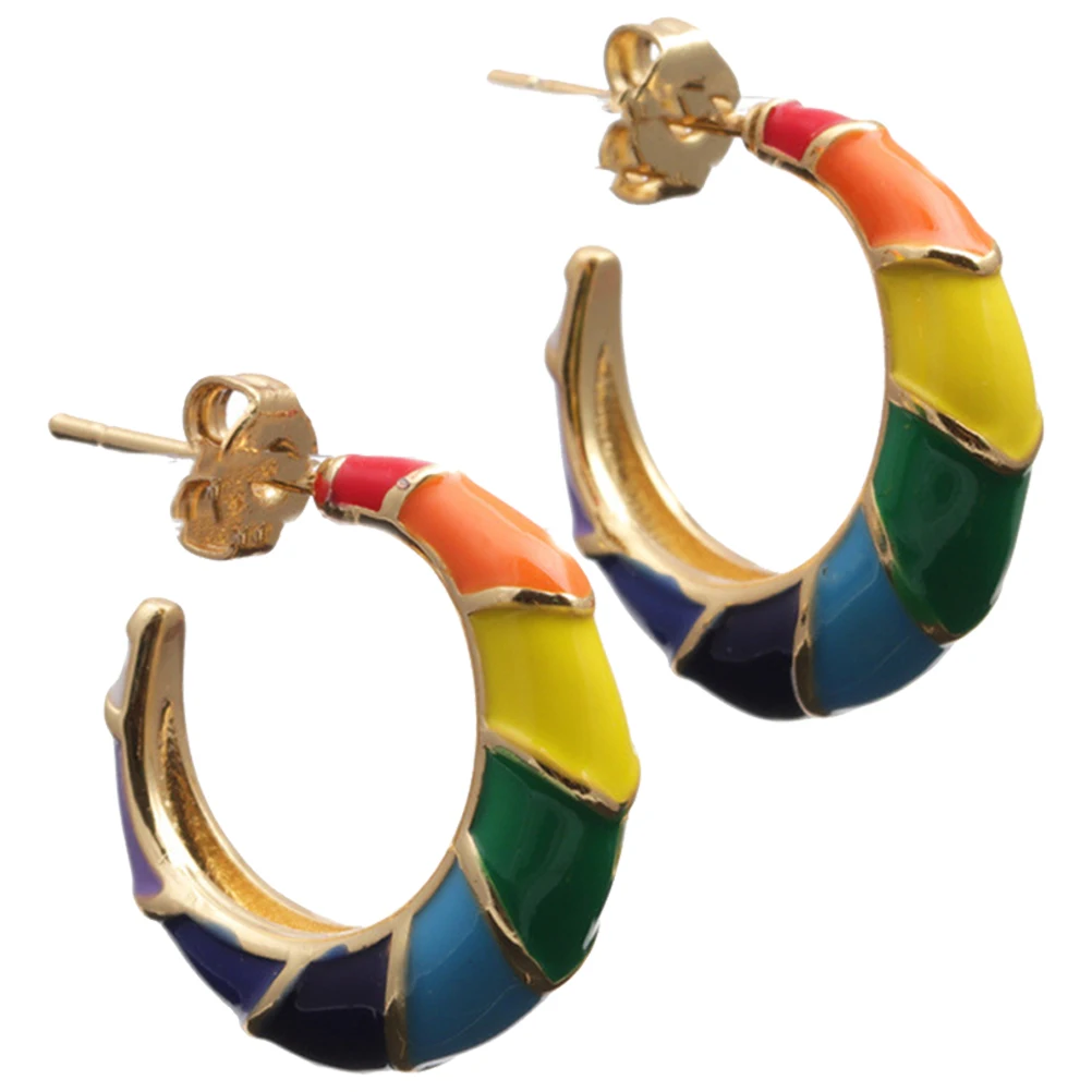 

Bohemian Rainbow Earrings Studs for Women Girls Colorful Costume Jewelry Fashion Accessories Perfect for Any Outfit Casual