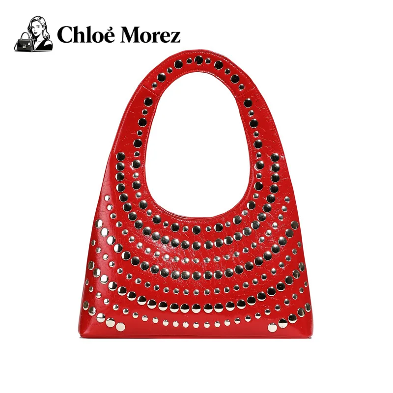 

Women's Bag European Punk Style Rivet Hand-held Shoulder Bag Large Capacity Women's Armpit Bag