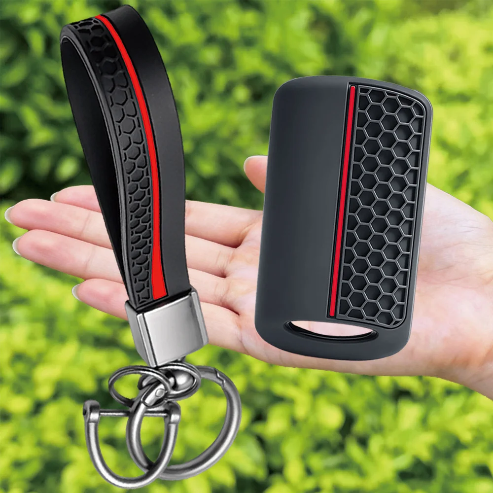 For Yamaha NMAX NVX NVX155 XMAX XMAX300 QBIX AEROX Janus Silicone Smart Key Shell With Wrist Strap And Key Ring
