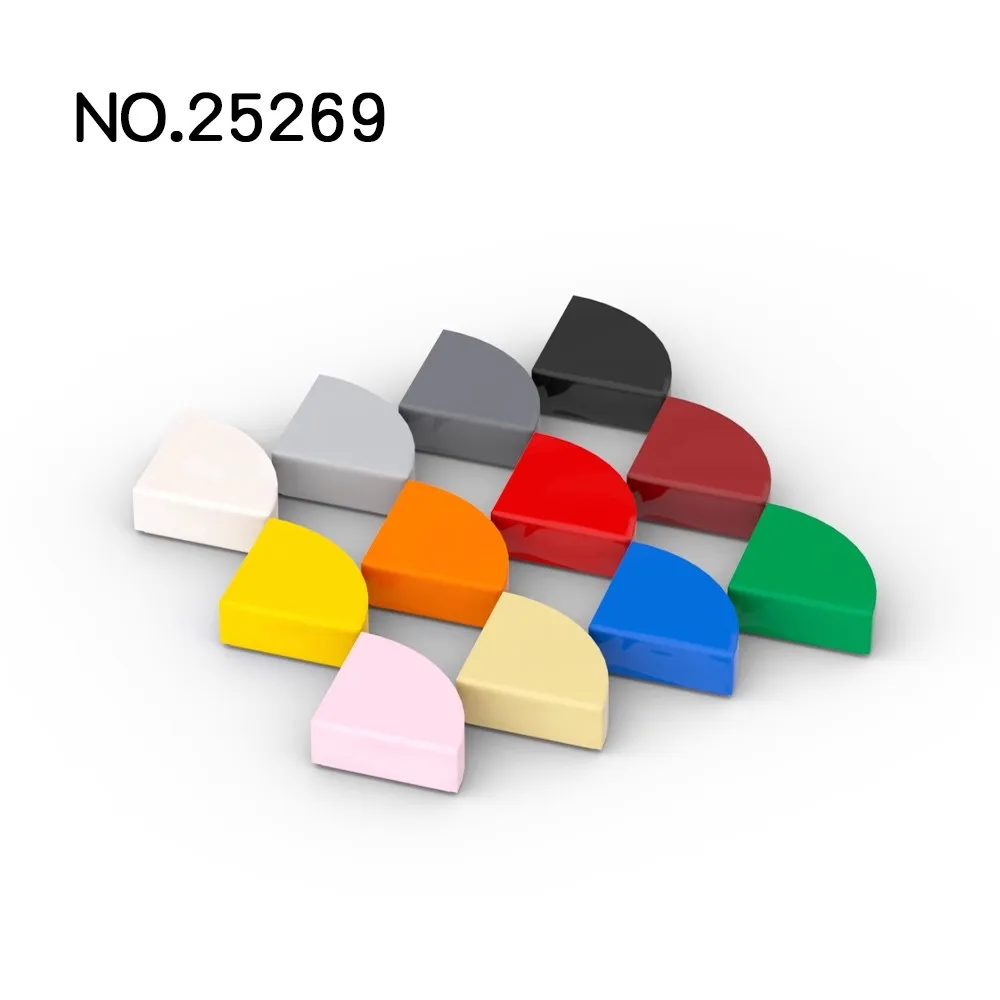 20Pcs  MOC Compatible Assembles Particles 25269 48410 Tile Round 1 x 1 Quarter Building Block Parts DIY Compatible Tech Toy