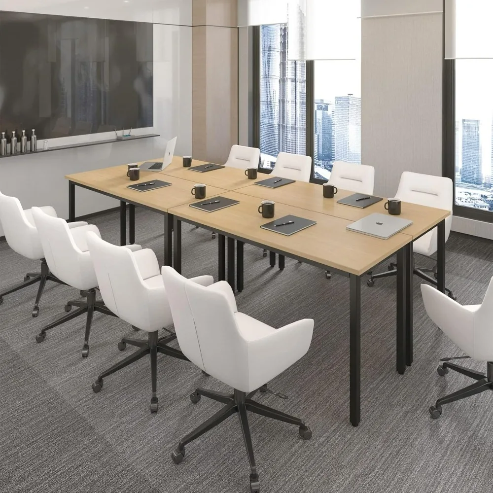 4PCS Conference Tables 8FT Computer Desk Study Writing Podcast Table for Meeting Room Conference Room for 10 People