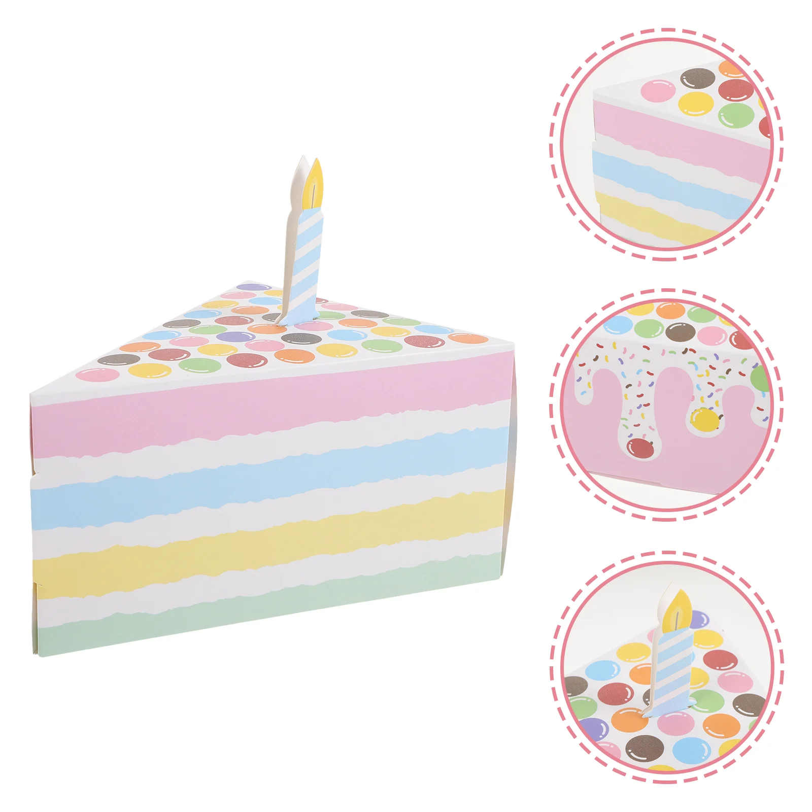 Triangular Cake Shape Birthday Party Creative Gift Box Boxes for Gifts Candy Kraft Paper Pillow Shaped Goodies Holder Pastry