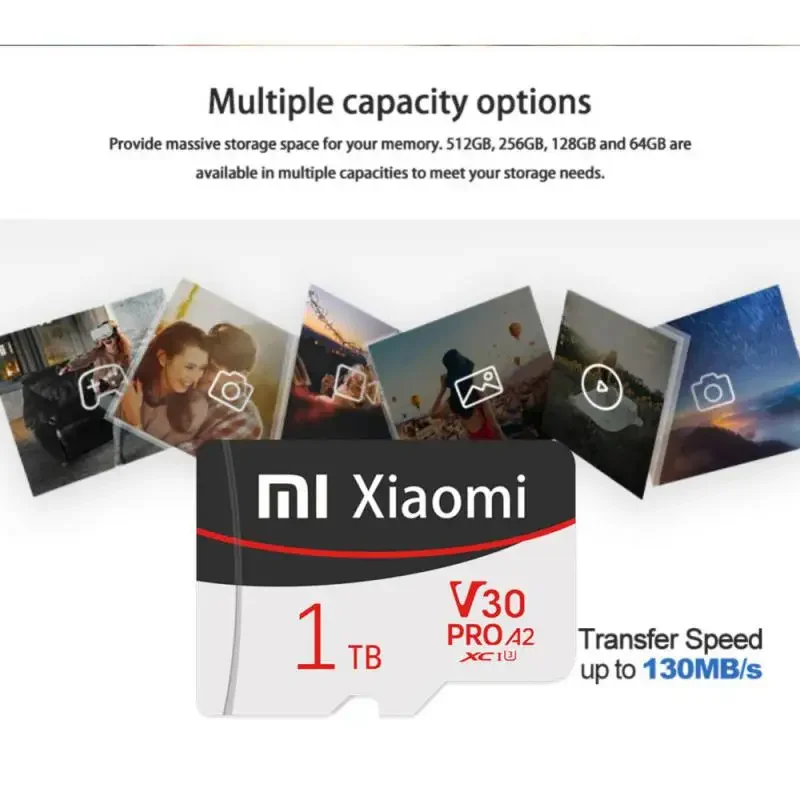 Xiaomi 2TB Micro SDXC TF SD Card A2 V30 1TB Memory Card Camera High Speed Flash SDCard A2 512GB Expanded Storage for Android