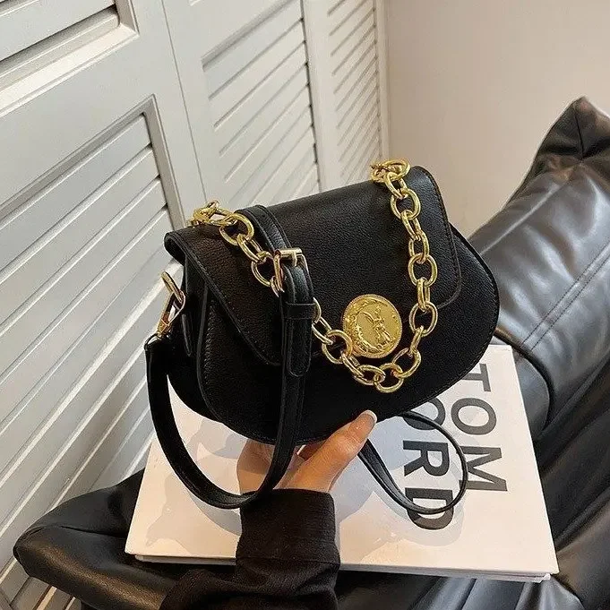 

2025 New Retro Saddle Bag - Women's Solid Color Shoulder Bag, Casual Versatile Messenger Bag