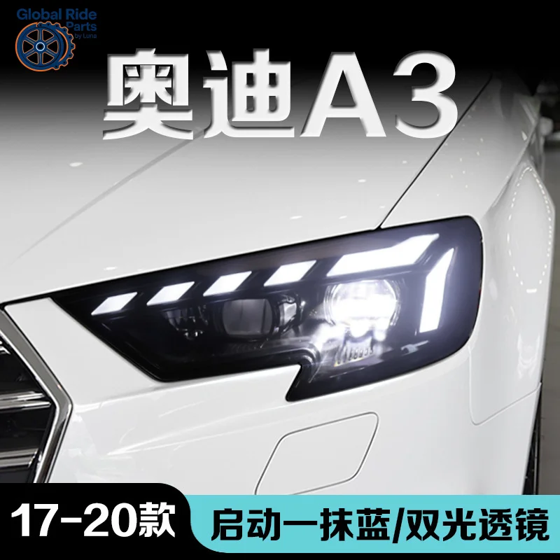 

Suitable for 17-20 Audi A3 Modified Headlight Assembly LED Bi-Beam Lens Flowing Dynamic Turn Signal