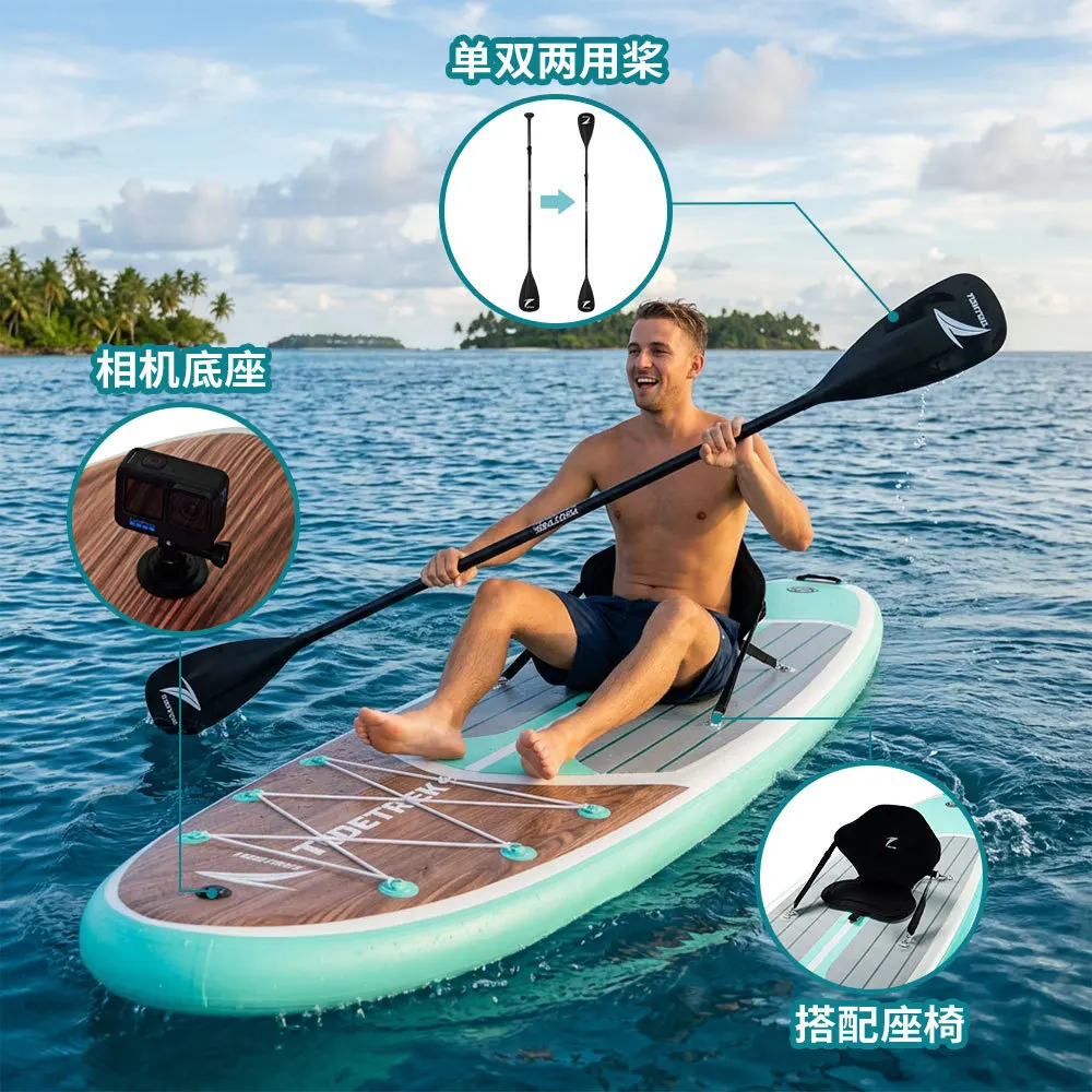 Inflatable Padel Surf Board sup Board Paddle Board  Inflatable paddles lengthen and widen surfboards.350x83x15cm