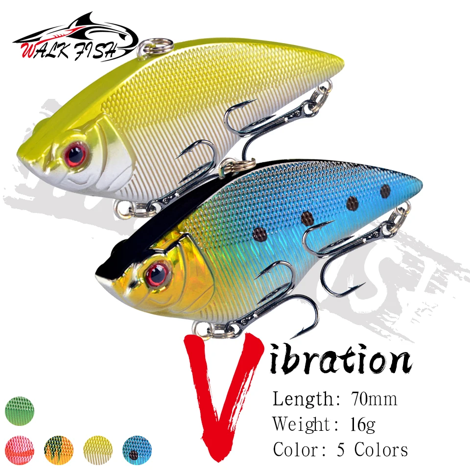 WALK FISH 1Pcs 7cm 16g VIB Fishing Lure Rattling Crankabit Wobbler Long Shot Isca Artificial Hard Bait Pesca Sea Bass Pike Trout