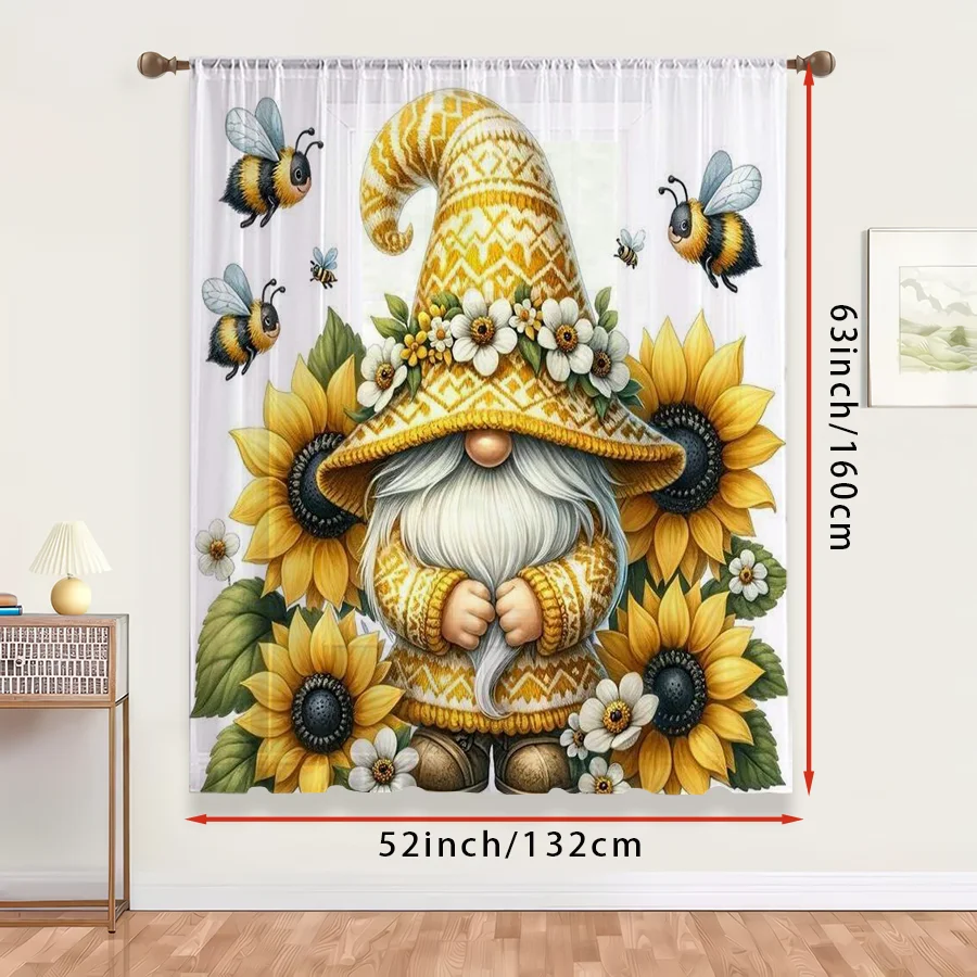ستارة شفافة بطبعة زهرة عباد ال - مراجعة Home Decor Yellow وسعره