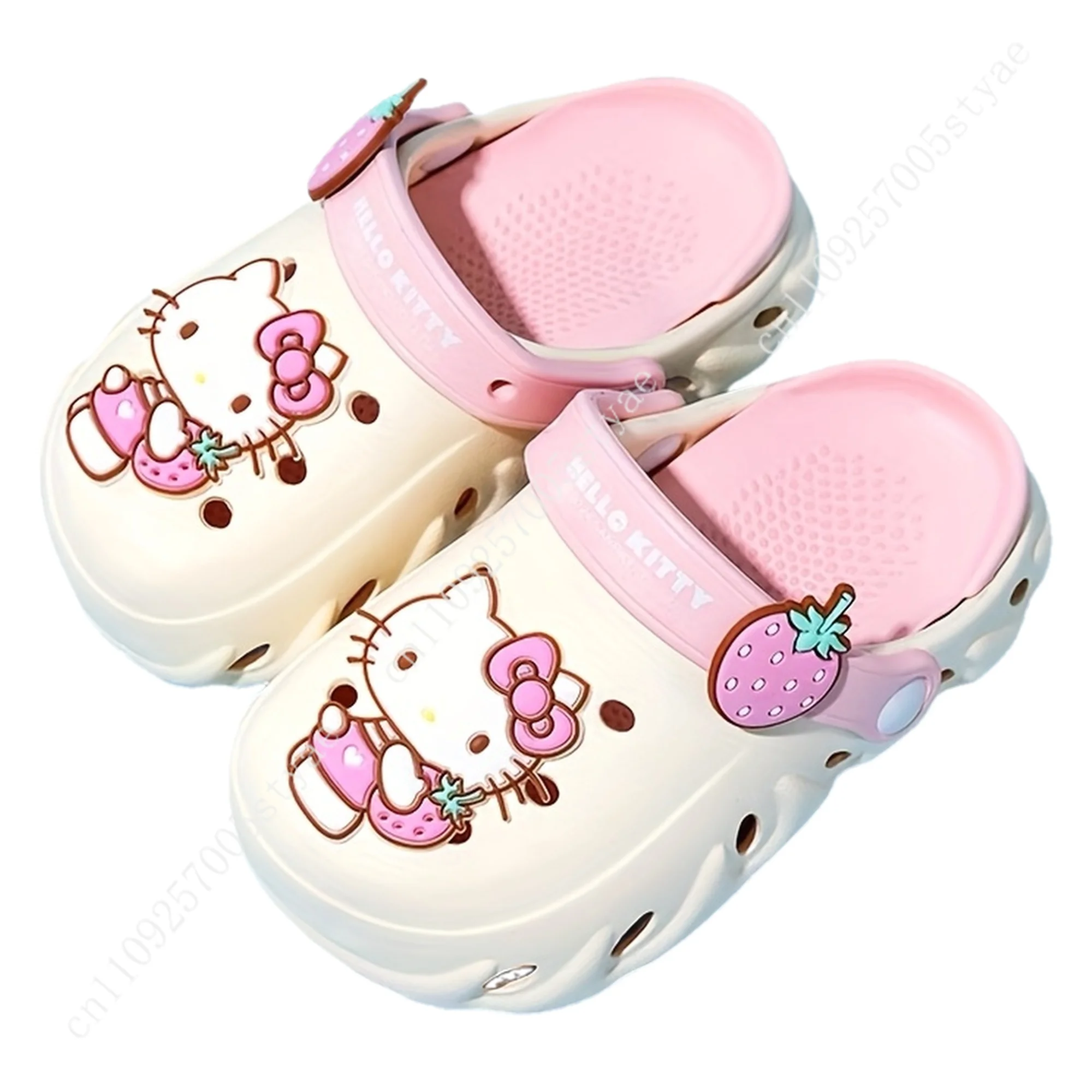 

Sanrio Hello Kitty and Kuromi Pochacco Strawberry Cartoon Girl's Beach Shoes Closed-Toe Slippers Casual Slipper with Soft Soles