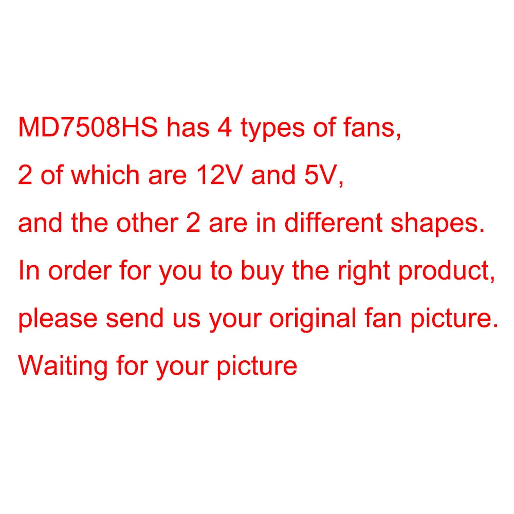 Cooling Fan MD7508HS DC5V 0.50A 4PIN New This fan has four types