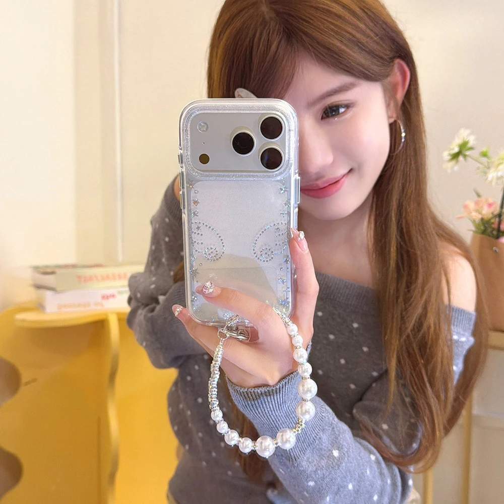 Glitzer-Engelsflügel Luxus Bling Stern Pailletten Handyhülle für iPhone 17 Pro Max 14 15 16 Pro Max 13 Schutzhülle Sturzsichere Transparente Abdeckung – Detail 6