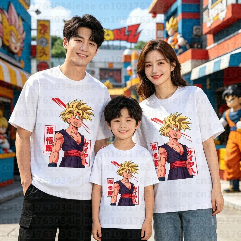 "Dragon Ball Z" Gohan Super Saiyan Embroidered T-Shirt for Men, Women, Children. Summer Sports Anime T-Shirt. Summer Streetwear