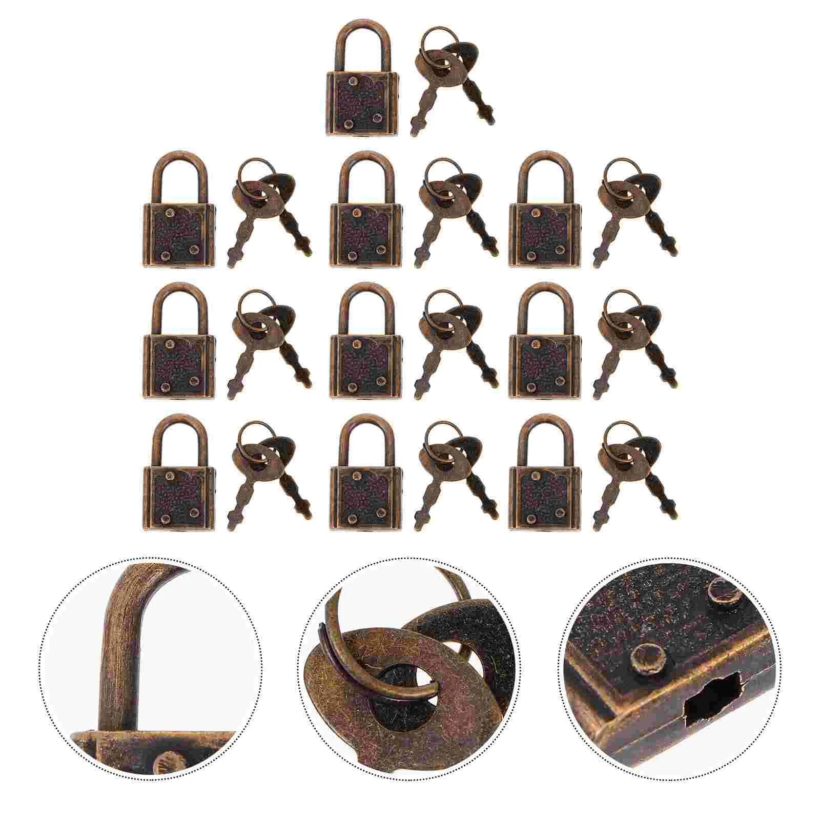 10 Pcs Padlock Durable Padlocks Suitcase Vintage Small Decorative Alloy Steel Cabinet