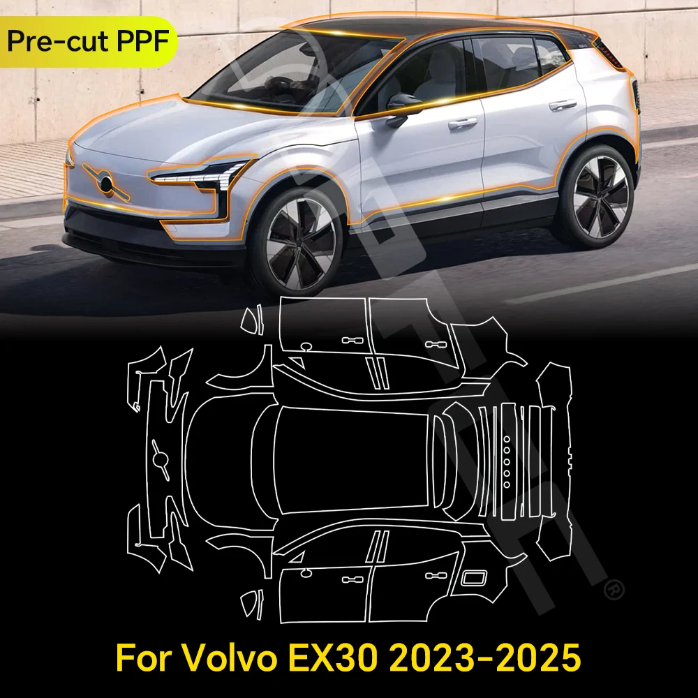 

For Volvo EX30 2023 2024 2025 TPU Paint Protection Film Clear Bra Car Body Anti-scratch Pre-cut PPF Resistant Repairable Cover