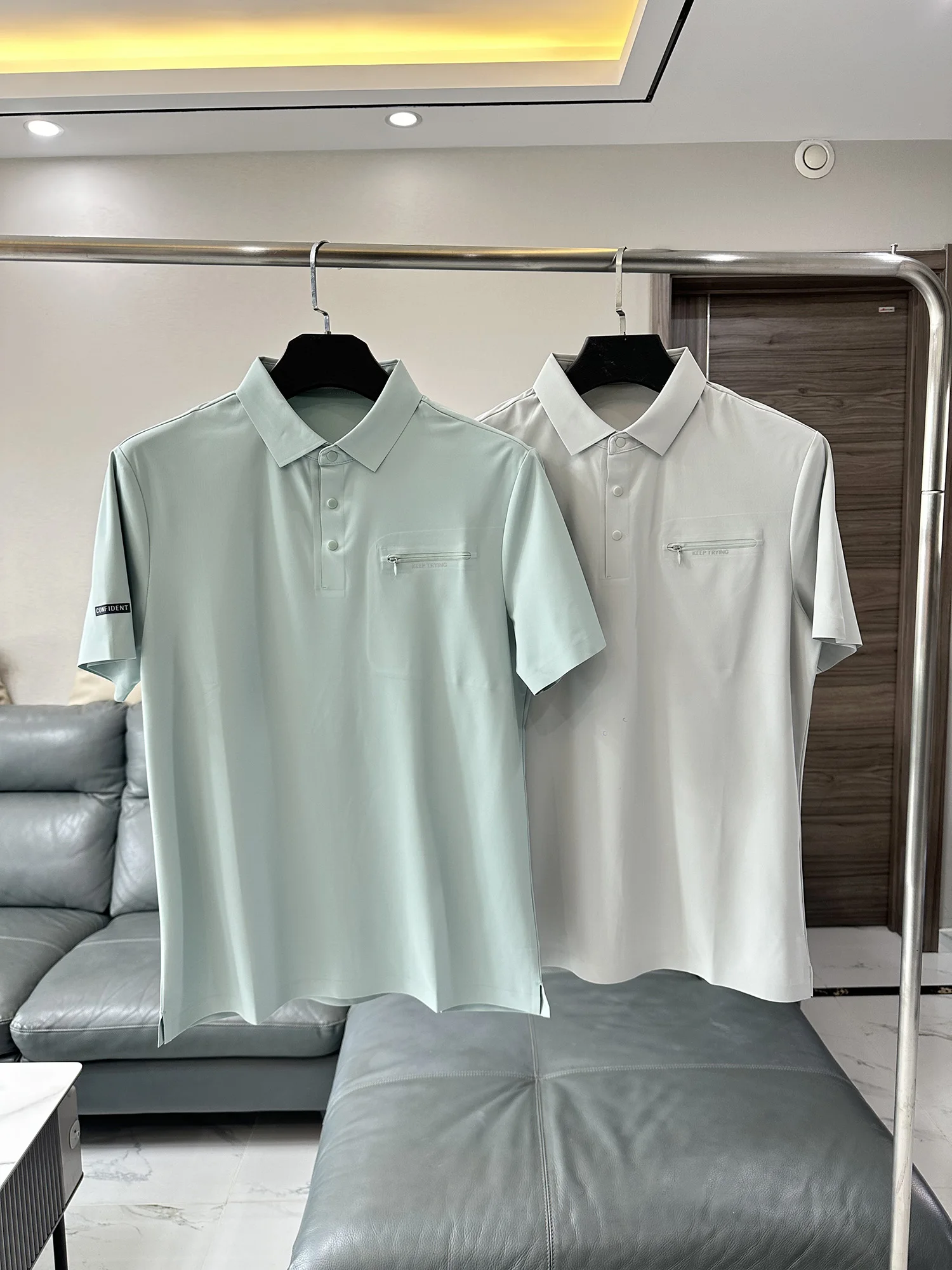 Men's Summer  Shirt Short Sleeve Quick Dry Breathable Cool Feeling Versatile Outdoor Function Tagless Fashion Urban Style