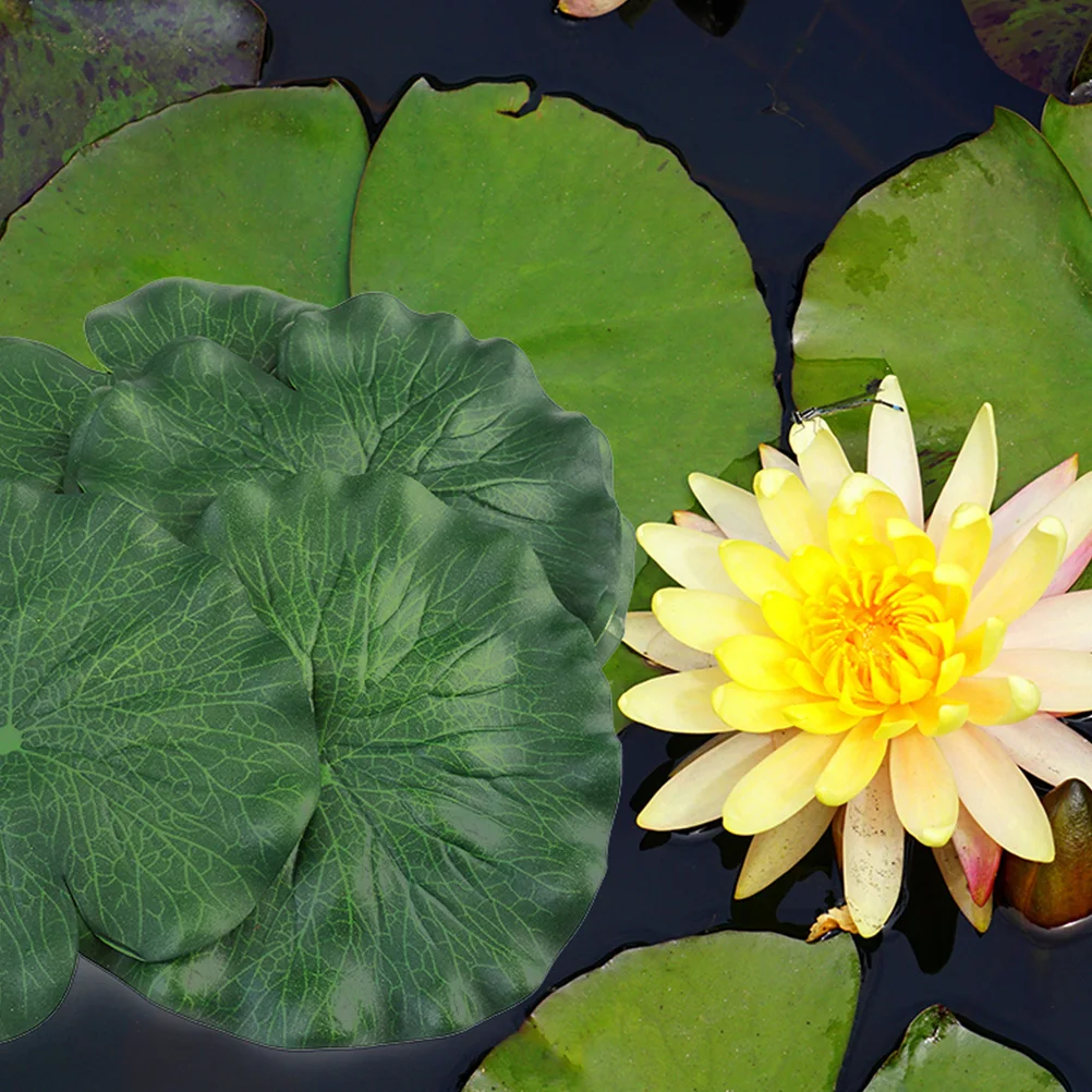 

12pcs Artificial Lotus Leaves Decorative EVA Floating Pond Garden Fish Tank Home Wedding Party Photo Prop Lightweight Realistic