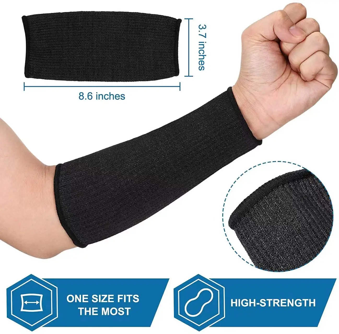 45cm 2Pcs Level 5 Safety Sleeves Anti Cut Arm Puncture Gloves Cut Resistant Bracers Protector Household Breathable Guard Gloves