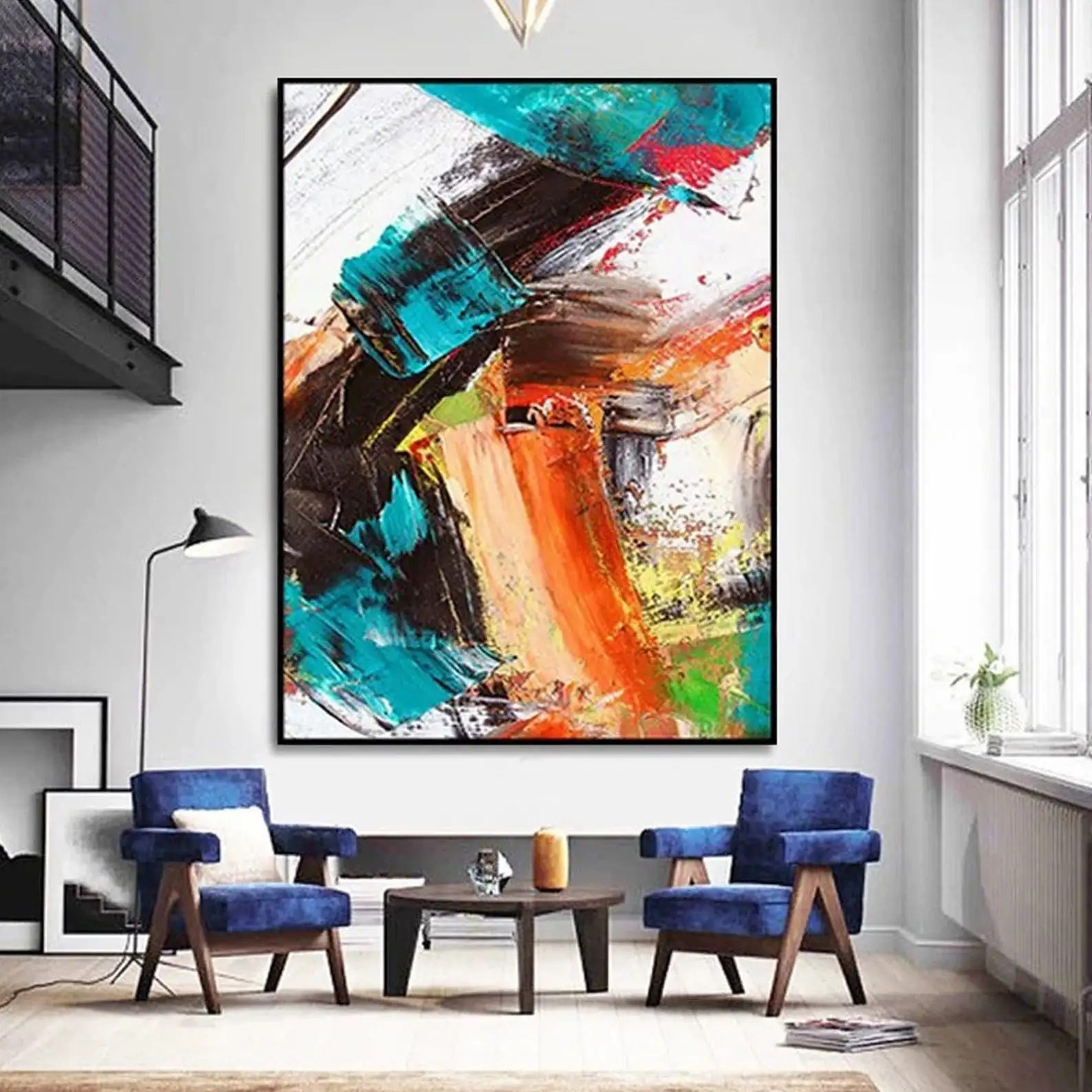 Mhemyo Textured Original Abstract Expressionism Hand Painted Oil Painting Palette Knife Wall Art Modern Wall Art for Home Decor
