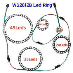 DC5V Ws2812 Led Pixel Ring Lampada ad anello LED a colori 8/16/24/35/45Led Pixel Lights Smart Ws2812b Modulo indirizzabile Cerchio di luce