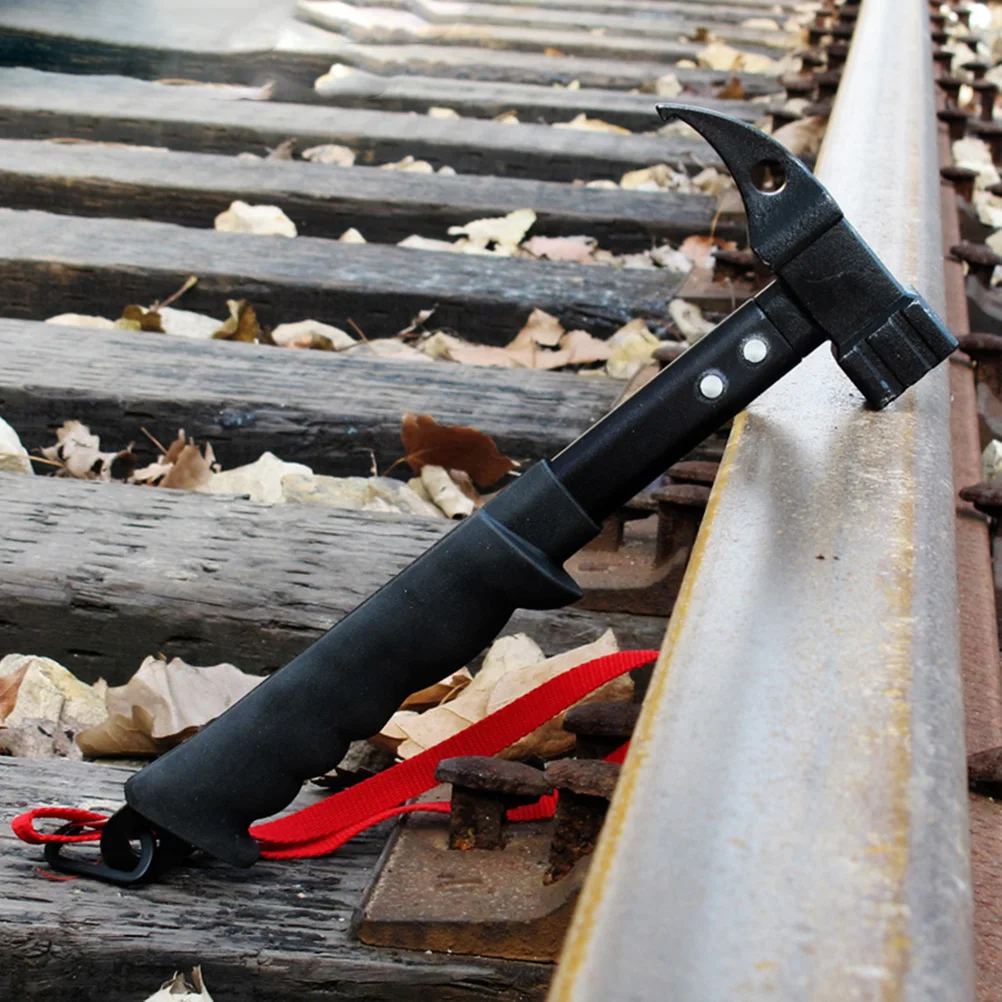 

Outdoor Camping Forged Steel Cast Rubber Handle Tent Stake Hammer Durable Multi Purpose Peg Hammer Anti Drop Lanyard Included