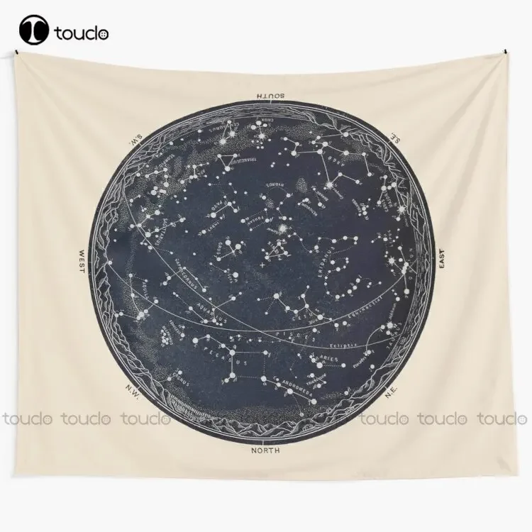 Antique Map Of The Night Sky 19Th Century Astronomy Tapestry Wall Tapestry Cheap Blanket Tapestry Bedroom Bedspread Decoration