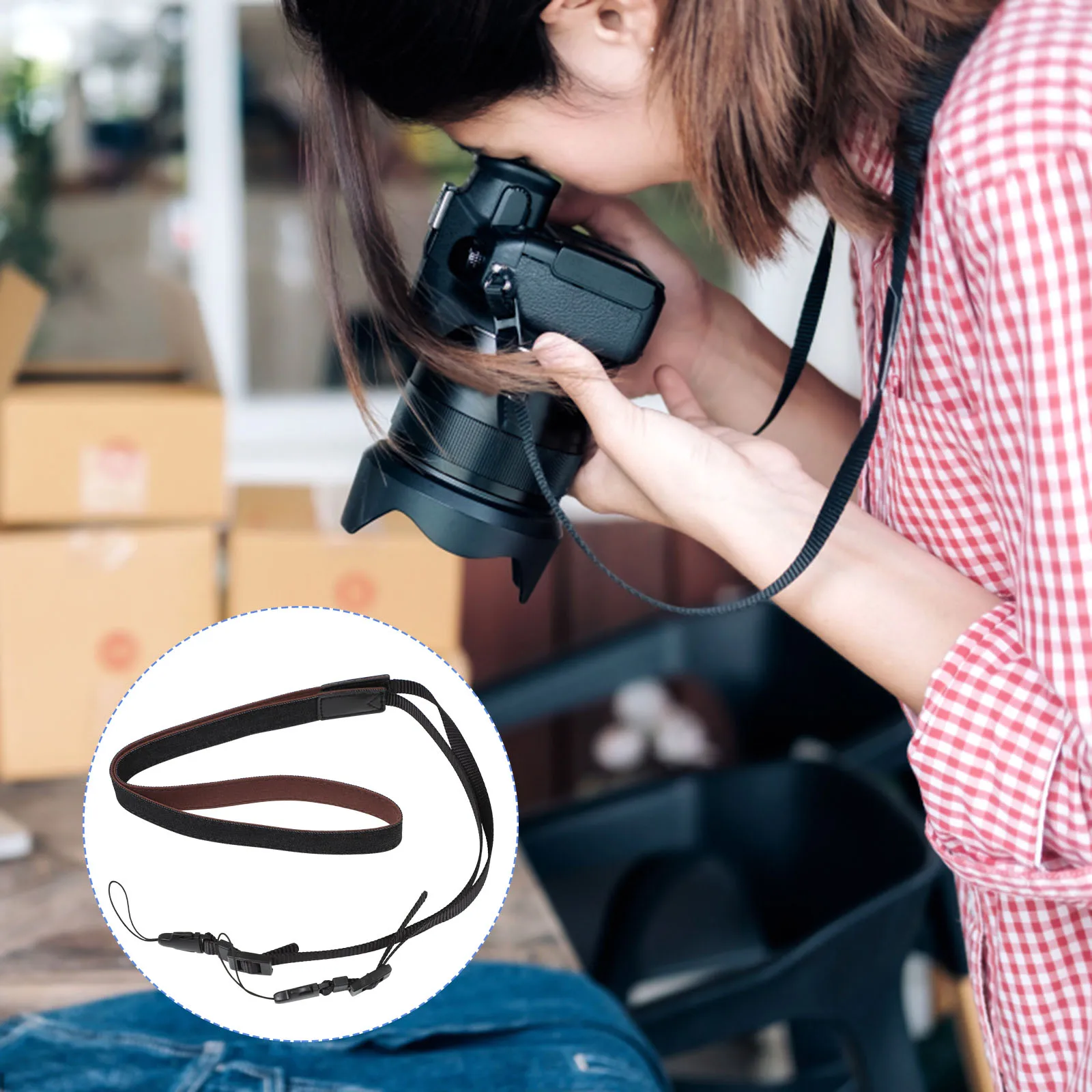 

Comfortable Adjustable Camera Rope with Movable Buckles Photography Accessories for Small to Medium Size Cameras