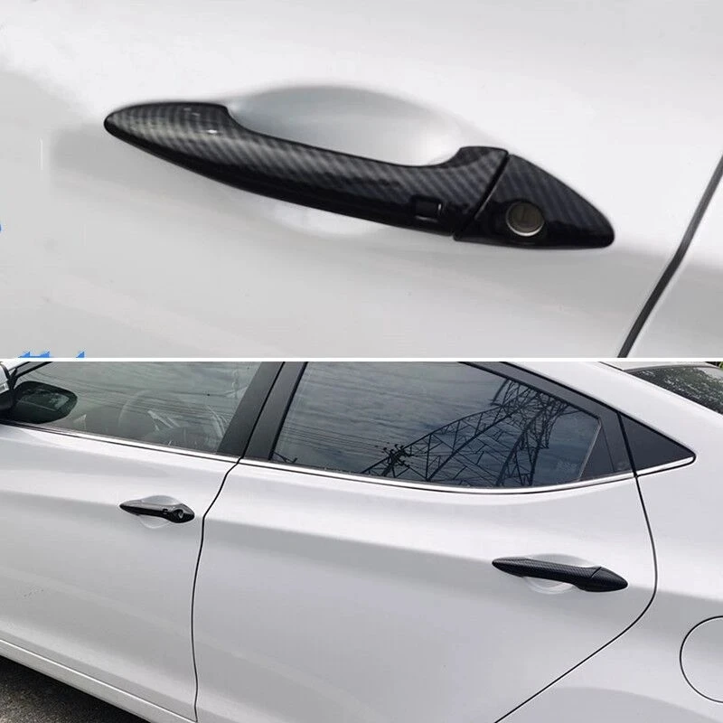 Quanzhen 3d Auto Parts For Hyundai I35 2012 2013 2014 2015 2016 Abs Bon Fiber Door Handle Cap Cover Trims Decoration