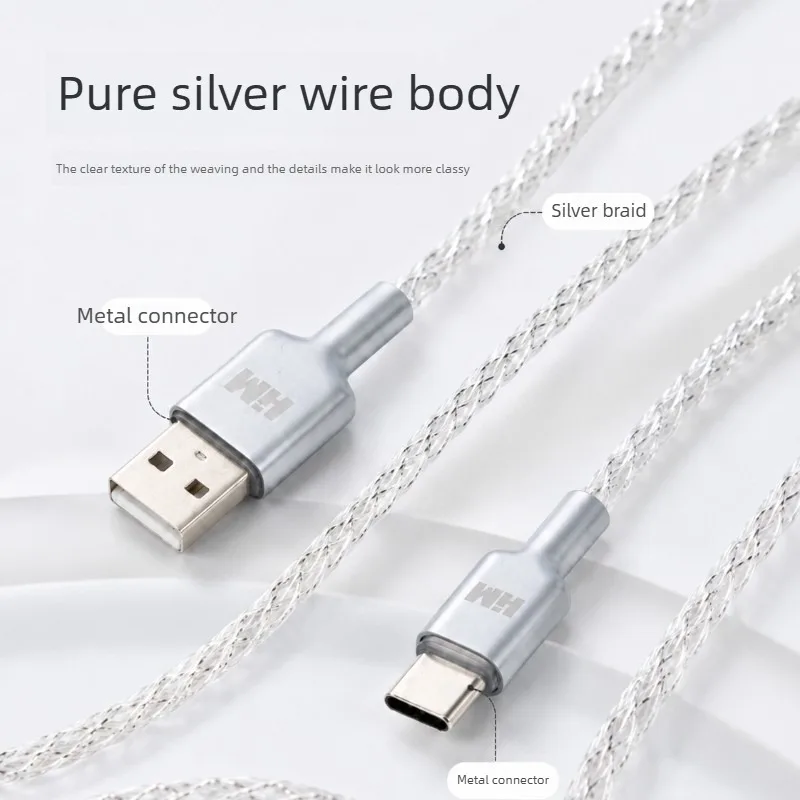 HMLAB RGB Glow Braided Data Cable - Gradient Lighting, USB-A to Type-C & USB-C to Type-C, Perfect for Gaming Keyboard