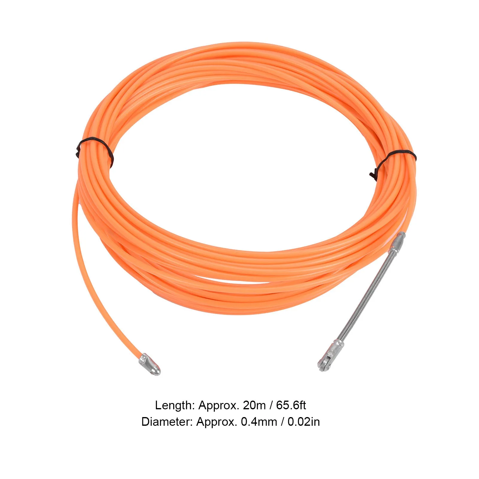 20 M/65.6ft ผ่าน Wall Wire Threader Wire PULLER Threading เครื่องมือสาย Fastener Wire PULLER สีส้มสาย Fastener Wire PULLER