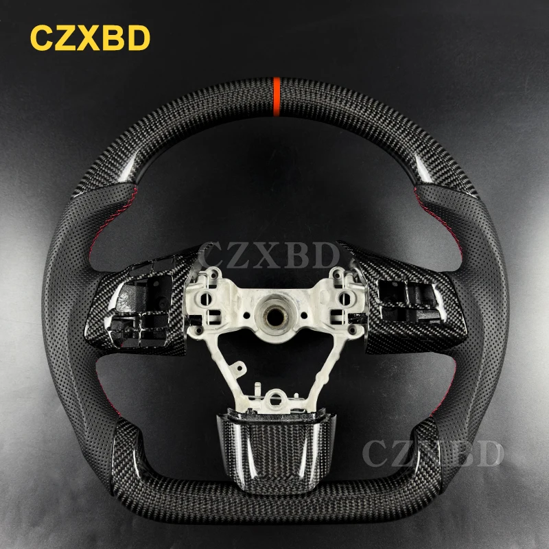 Fit For Subaru WRX STI 2015-2022 Model Real Carbon Fiber Steering Wheel High Quality Leather Sport Wheel Customized